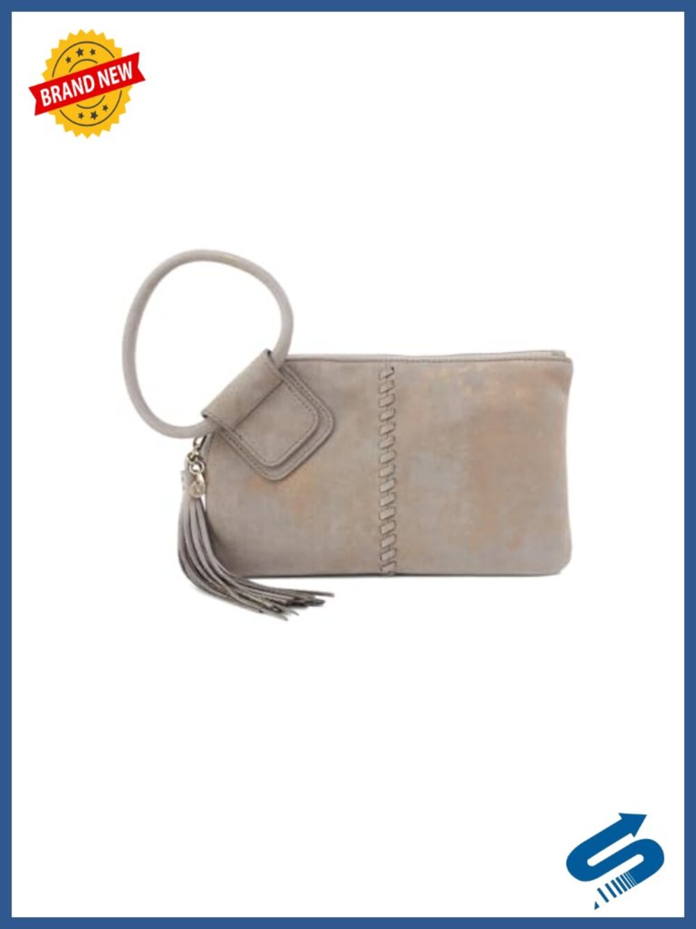 100% Leather Wristlet Clutch with Card Slots & Wrist Strap